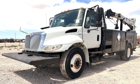 2010 International Durastar 4300 Flatbed Crane Truck