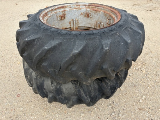 PAIR OF TRACTOR TIRES AND RIMS