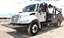 2010 INTERNATIONAL DURASTAR 4300 FLATBED CRANE TRUCK