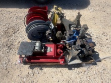 ASSORTED JACK STANDS AND HOSE REELS