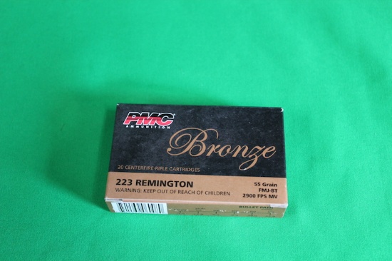 PMC, BRONZE, 223 REMINGTON, 55 GRAIN FMJ-BT BULLETS