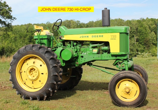 John Deere 730 Hi Crop, Power Steering, Diesel, No 3 Point Hitch Arms, 1 Hy