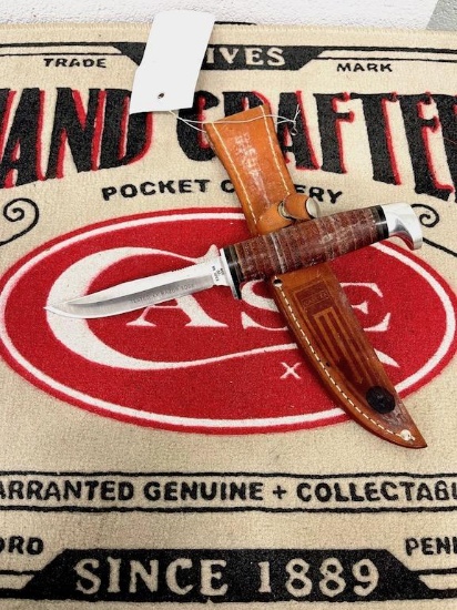 CASE XX FIXED BLADE KNIFE IN LEATHER SHEATH