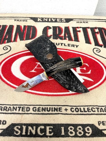 CASE XX FIXED BLADE KNIFE IN LEATHER SHEATH