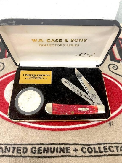 CASE XX TRAPPER LIMITED EDITION COIN AND KNIFE SET 2003 SILVER EAGLE