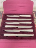 CASE XX 6 KNIFE SET ENGRAVED RUSSELL CASE STEAK KNIVES