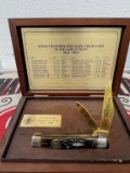 CASE XX THP 57TH ANNIVERSARY COMMEMORATIVE KNIFE IN WOODEN DISPLAY CASE