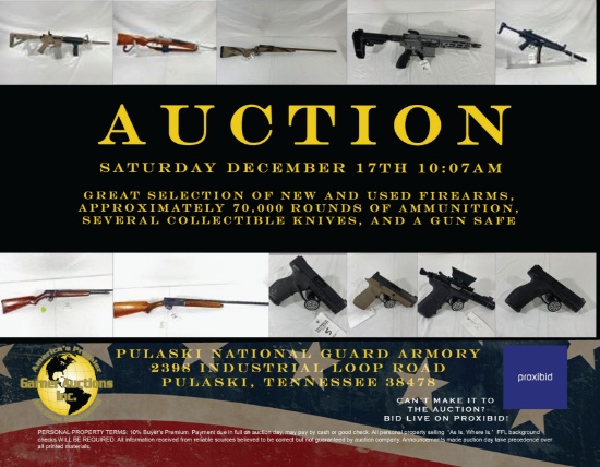 DECEMBER FIREARMS, AMMUNITION, AND KNIFE AUCTION