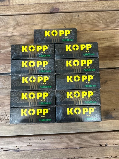 240 Rounds of Kopp TPZ 7.62x39 *** 1 BOX WAS ADDED BUT IS NOT PICTURED