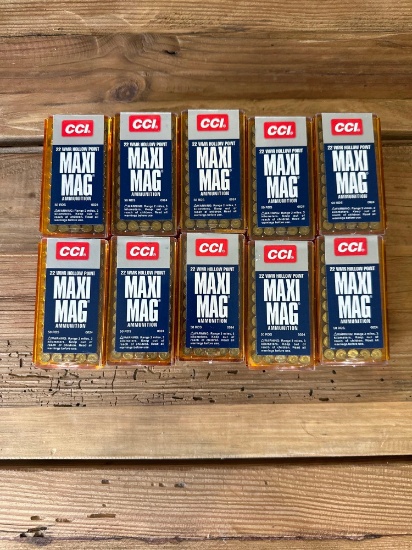 500 Rounds of CCI MAXI MAG .22WMR Hollow Point