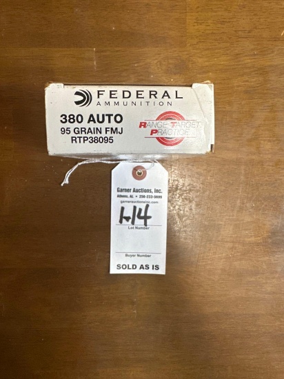 50 Rounds of Federal 380 Auto 95 GR FMJ