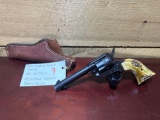 Colt Frontier Scout SN# 106702F .22LR Single Action Revolver W/ Leather Holster and Custom Bone