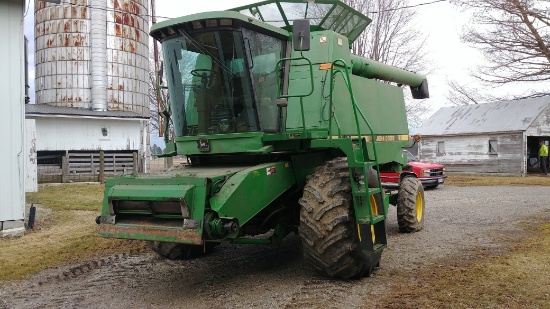 ’96 John Deere 9500 Combine w/CHA, Chaff Spreader, Distel Bin Ext., Buddy Seat, 30.5-32 Frt. Rubber