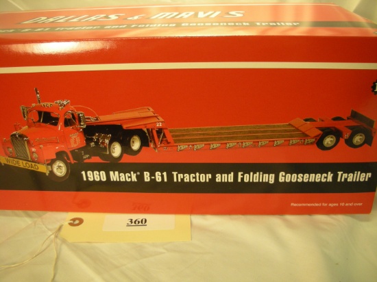 FIRST GEAR 1960 Mack B-61 Tractor & Folding Gooseneck Trailer 1:25 scale Dallas & Mavis #49-0032