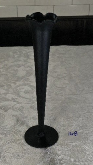 Tiffin Glass Black Satin Bud Vase