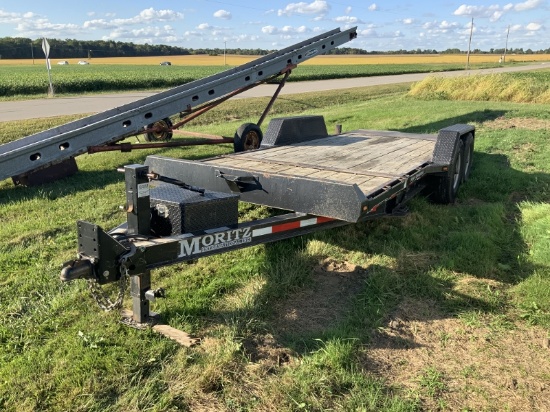 Moritz 18ft. Trailer w/gravity tilt & bumper hitch