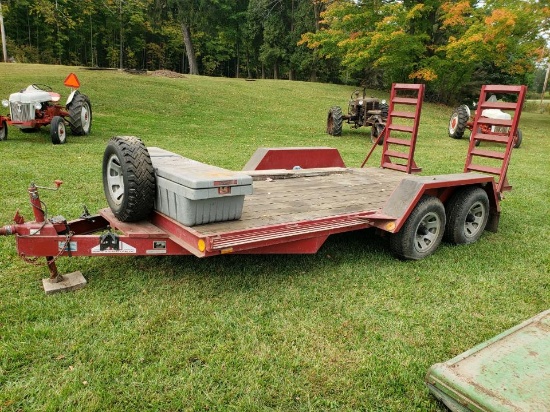 1996 Moritz tandem axle 14ftx7ft bumper hitch Trailer w/ ramps