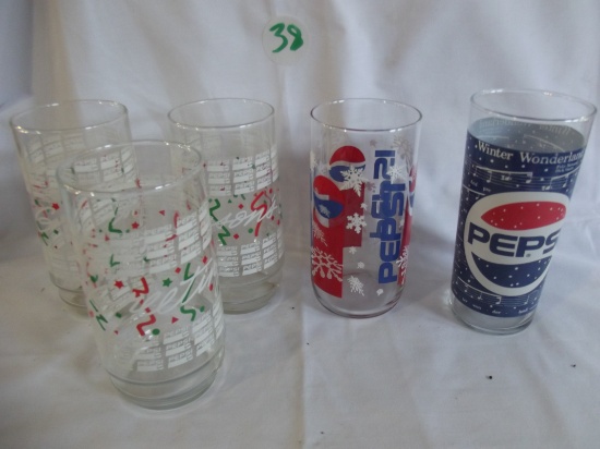 (5) Pepsi Christmas Cups