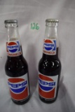 (2) 12 oz Longneck Pepsi Bottles