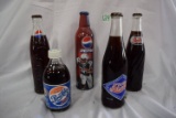 (3) Limited Edition Pepsi Bottles (1) NFL; (1) 10 Bottle Screw Top Lid