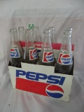 8 Pack 16 oz Pepsi Cola bottles with Cardboard Carrier