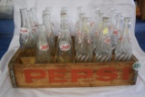 Pepsi Crate with 8 oz, 10 oz, and 12 oz bottles