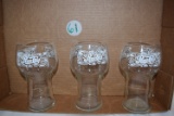 (3) clear Pepsi-Cola glasses