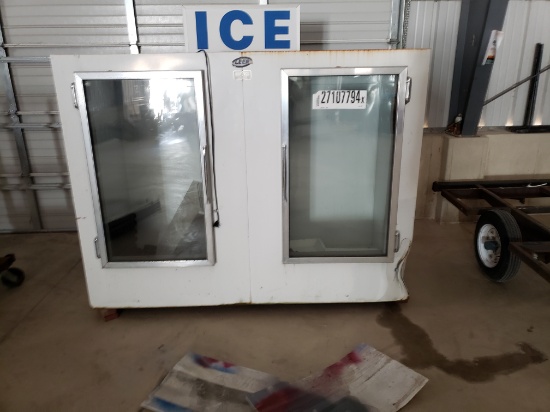 2 door ice storage cooler