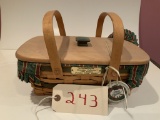 Longaberger Basket 1996 Christmas collector holiday cheer basket w/ cloth & plastic protector