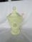 Fenton Lime Sherbert Lidded Handpainted Candy Dish Signed J. Andrick