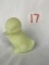 Fenton Duck, Lime Sherbet Satin Figurine