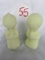 Praying Boy & Girl in Lime Sherbet, Late 1970's, 4in tall