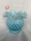 Fenton Opalescent Blue Hobnail Rose Bowl/Vase 4.5