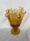 Fenton Amber  Pedestal Sung Glass Vase 8