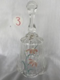 Fenton Glass Hand Painted Bell Signed by Artist L George