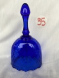 Fenton Cobalt Blue Glass Bell w/Ringer