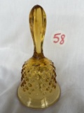 Fenton Hobnail Art Glass Amber Bell 5 3/4