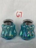 Fenton Opalescent Blue Salt and Pepper Shakers