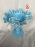 Fenton Aqua Blue Milk Glass Compote