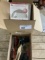 2 Small Boxes, Extension Cords, rules, C clip pliers, miniature bench vice, magnet holder