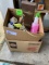 2 boxes, cleaners, household supplies, etc.