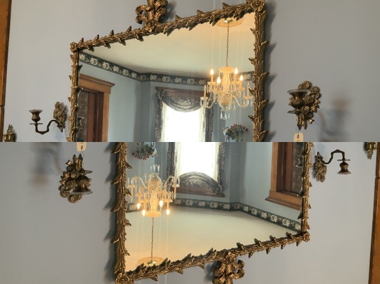 Mirror with Sconces