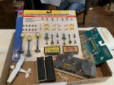 42 Pc. HO Scale Accessory Kit, including Scene Master, Central Station, 2 Cars and Airplane NIB