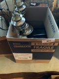 Box of Misc. - Craft chair, Dbl, burner Kerosene Lamp