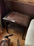 Leather In-Laid End Table