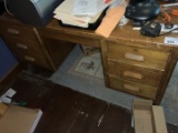 wood seven drawer office desk