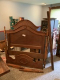 antique walnut head board and none matching foot board