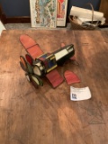 slag glass toy airplane with damage