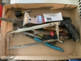 miscellaneous box: pliers and hack saw