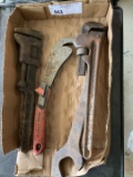 Pair of Old Pipe wrenches and Power Grip